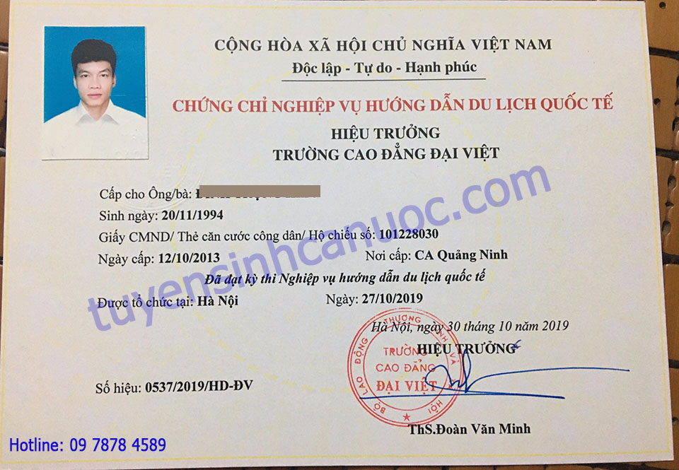 Chứng chỉ hướng dẫn viên du lịch