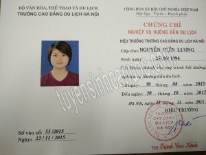 Chứng chỉ hướng dẫn viên du lịch